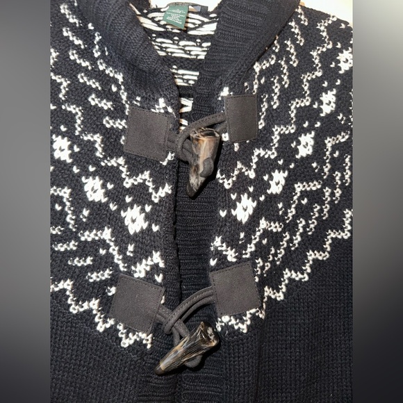 Ralph Lauren Jeans Co Fair Isle Hooded Toggle button long Cardigan S fall winter - Picture 3 of 9